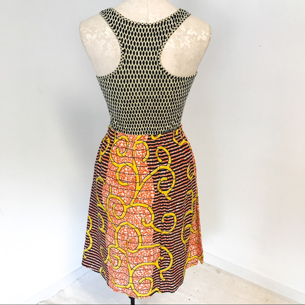 Anthropologie S Silk African Print Sundress Black - Picture 6 of 10